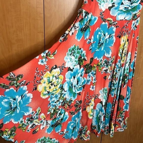 Rabbit Rabbit Rabbit Designs floral dress. Pink with blue yellow floral print - Picture 4 of 8